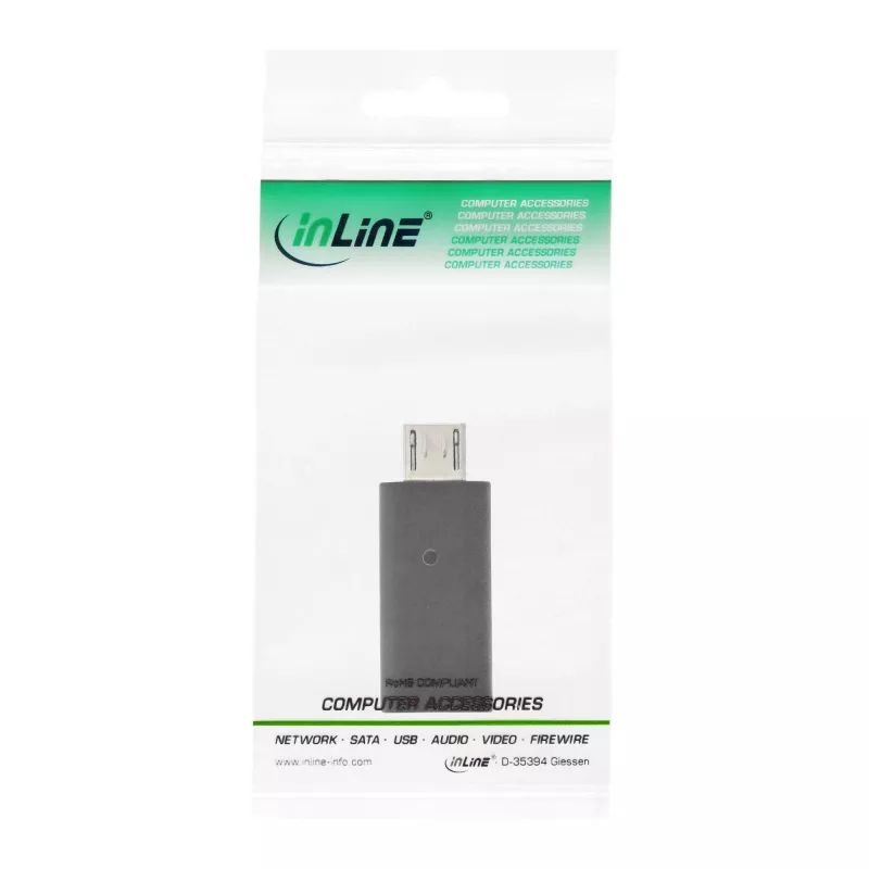 USB 2.0 adapter InLine 33302I Micro-USB isane USB-C emasele