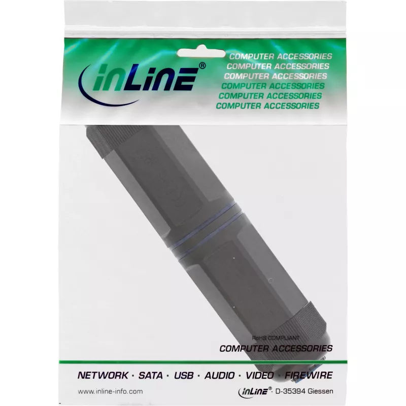 InLine Cat.6 ühendusmuhv, veekindel IP67, 2x RJ45 emane/emane, 1:1