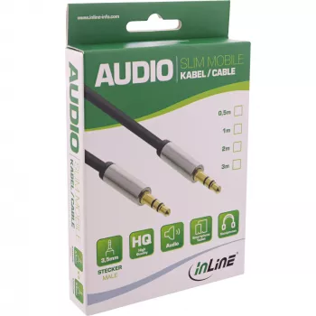 InLine õhuke helikaabel 3,5 mm isane / isane, stereo, 3 m