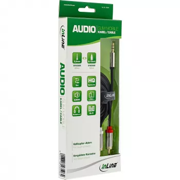 InLine õhuke Audio kaabel 3.5mm isane / 2x RCA isane 10m