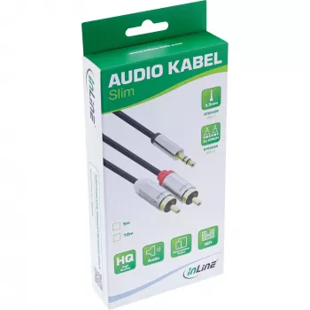 Audio kaabel 3.5mm male / 2x RCA male 5m InLine 99245