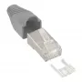InLine Crimp Connector RJ45 8P8C varjestatud keermestaja ja paindekaitsega hall