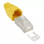 InLine Crimp Connector RJ45 8P8C varjestatud, keermestaja ja paindekaitsega, kollane