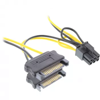 InLine toiteadapter 2x SATA / 6 kontaktiga PCIe graafikakaardile 26628B