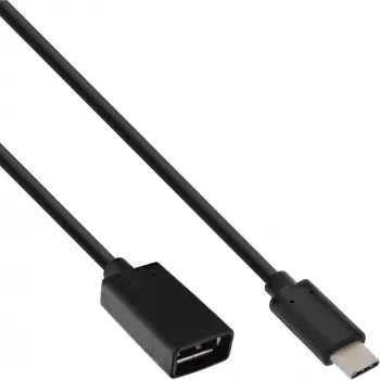 InLine USB 3.2 Gen.1x2 adapterkaabel, USB-C isane / A-pesa, must, 0,15 m