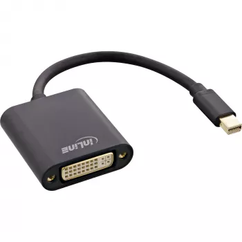 InLine Mini DisplayPort isane / DVI-D 24+1 adapter emane Alumiinium must, 0,15 m