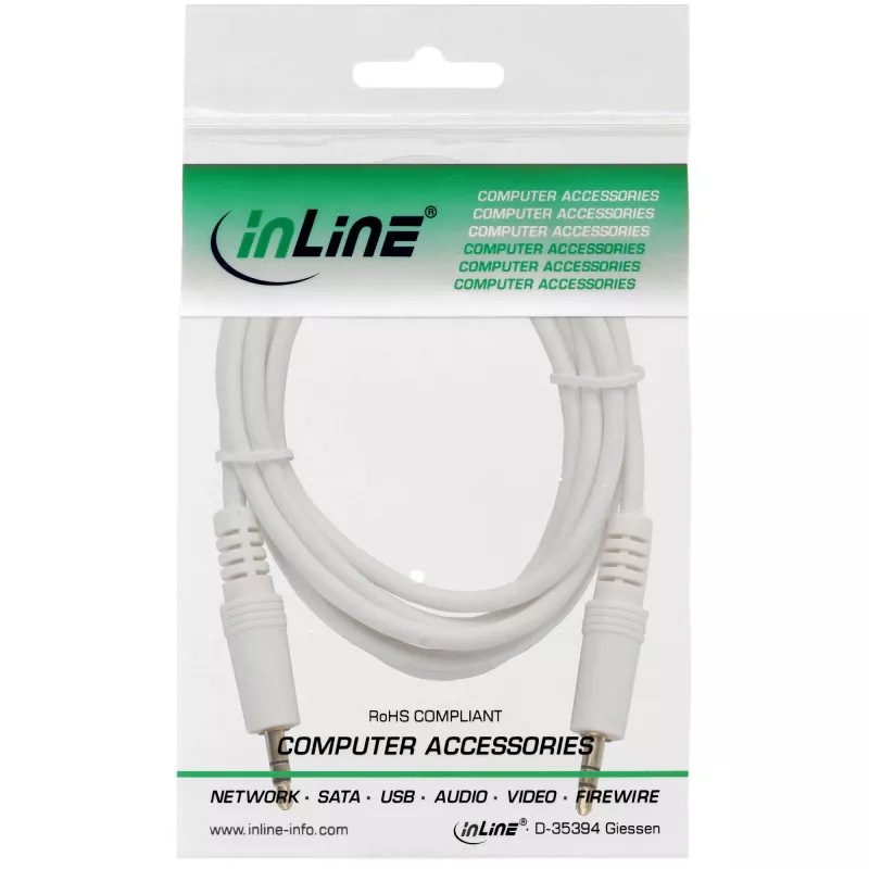 InLine Audio kaabel 3,5 mm stereoisane/isane, valge/kuldne, 1,5 m