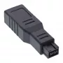 InLine FireWire 400 / 800 1394b adapter 6 kontaktiga emane / 9 kontaktiga isane pistik