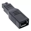 InLine FireWire 400 / 800 1394b adapter 6 kontaktiga emane / 9 kontaktiga isane pistik