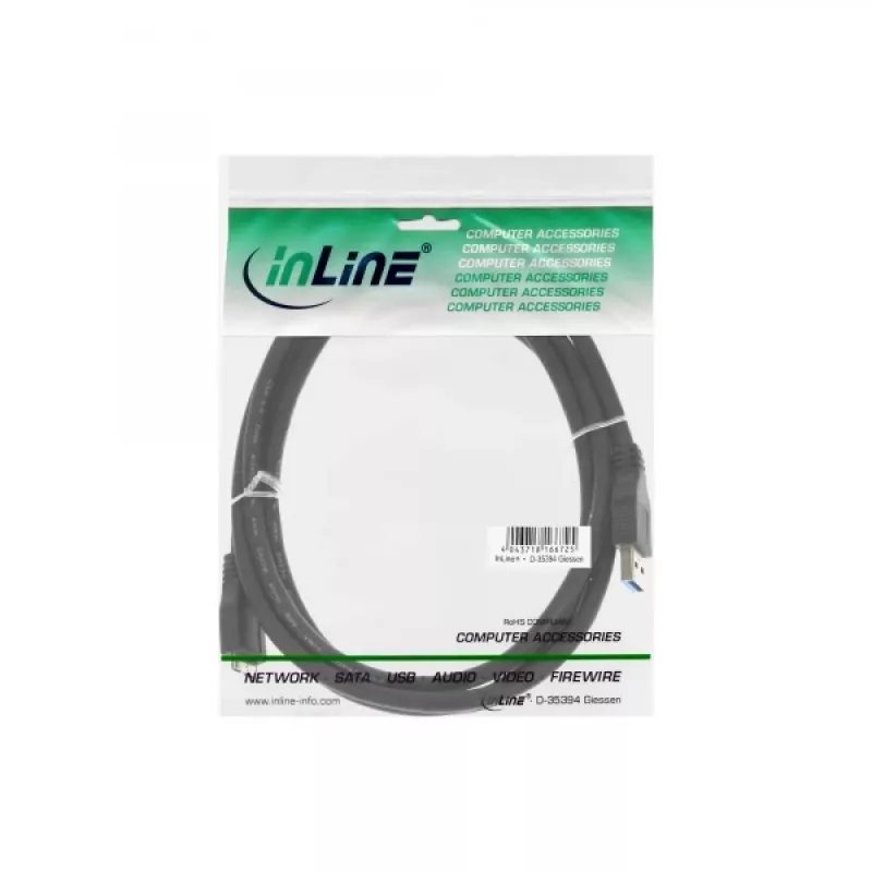 InLine USB 3.2 Gen.1 kaabel tüüp A-pistik / Micro B-pistik, must, 3 m