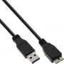 USB 3.2 Gen.1 kaabel tüüp A-pistik / mikro B-pistik InLine 35410 1 m must