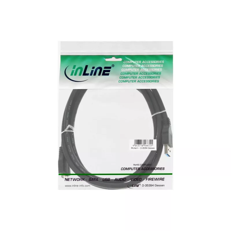 USB 3.2 Gen.1 kaabel tüüp A-pistik / mikro B-pistik InLine 35410 1 m must