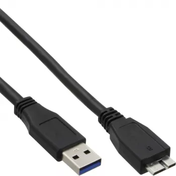 InLine USB 3.2 Gen.1 kaabel Type A-pistik / Micro B-pistik, must, 0,5 m