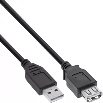 USB 2.0 pikenduskaabel Type A-pistik/emane InLine 34610B must 1m