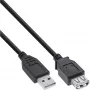 USB 2.0 pikenduskaabel Type A-pistik/emane InLine 34610B must 1m