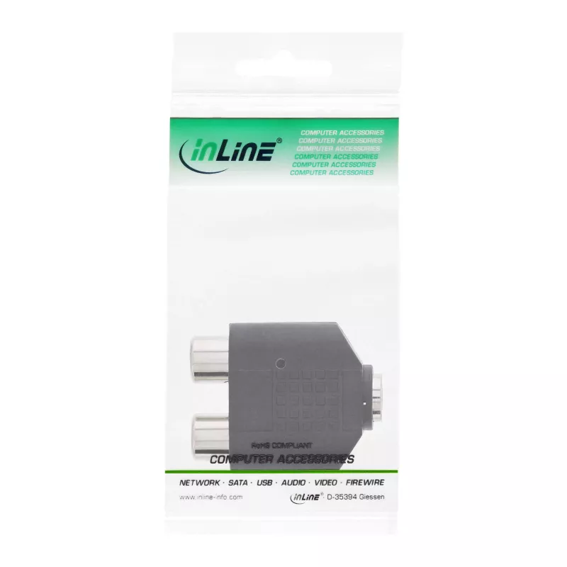Heliadapter 3,5 mm pistikupesa emane Stereo / 2x RCA emane InLine 99346