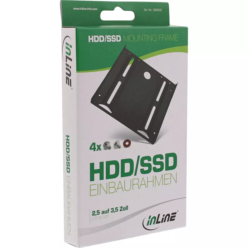 InLine HDD/SSD kinnitusraam, 2,5-tolliselt 3,5-tollisele, kruvidega, must
