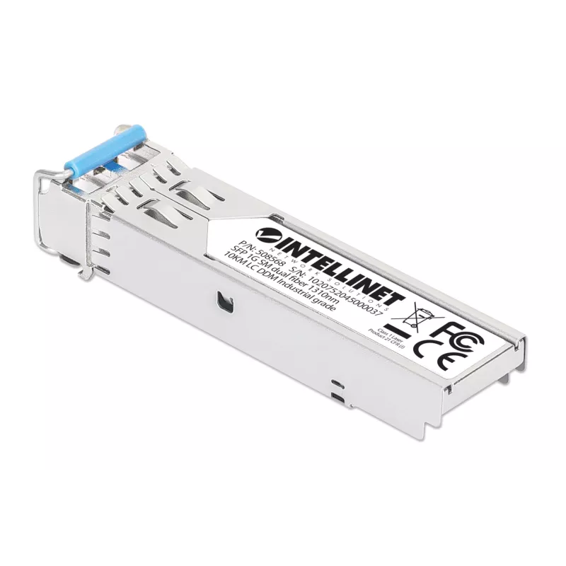 Intellinet Industrial Gigabit Fiber SFP Optical transiiver Module 1000Base-LX Single-Mode 10 km Hõbedane