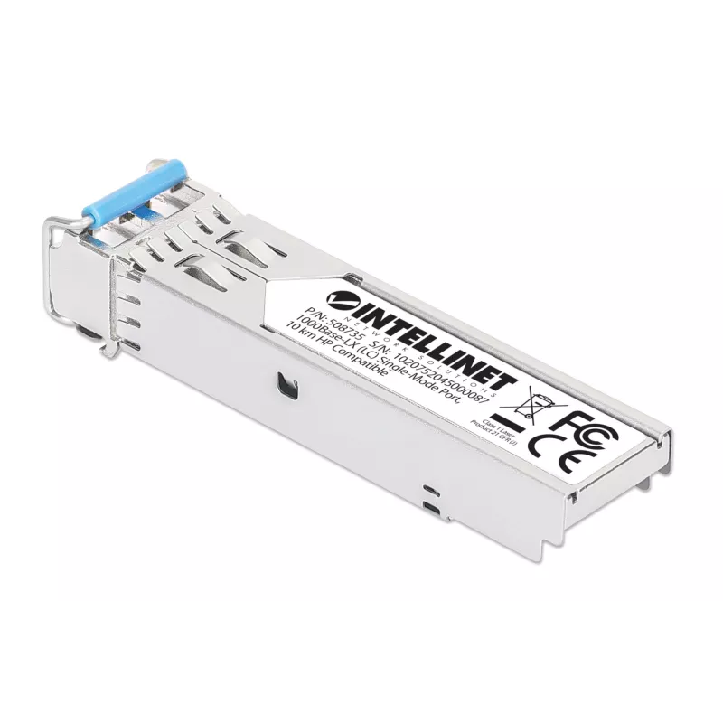 Intellinet Gigabit Fiber SFP optiline transiivermoodul 1000Base-LX (LC) ühemoodiline port, 10 km, HPE-ühilduv, hõbedane