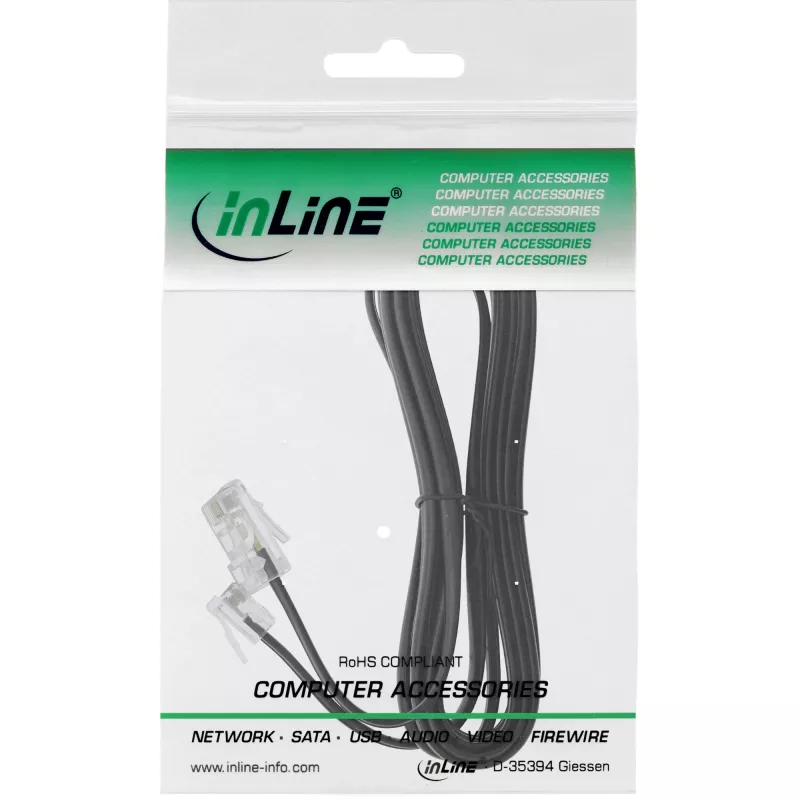 InLine modulaarkaabel RJ45 8P4C / RJ11 6P4C isane/isane 10m