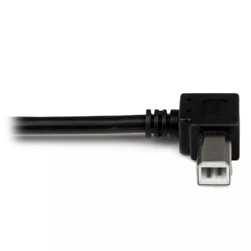 StarTech.com 3m USB 2.0 A vasaknurkse B-pistikuga kaabel – isane/isane, 3 m, USB A, USB B, USB 2.0, 0,48 Gbit/s, must