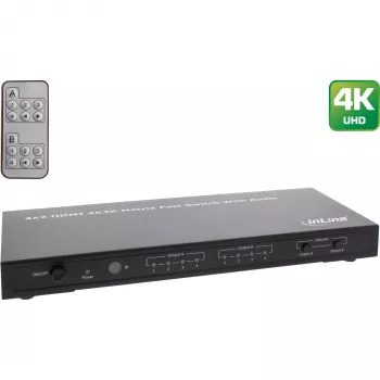 InLine HDMI-maatrikslüliti, 4K2K, 4 sisendit 2 väljundisse