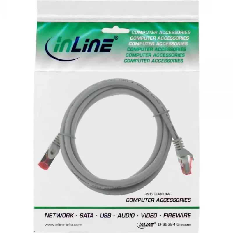 InLine patch-kaabel S/FTP PiMF Cat.6 250MHz copper halogen free hall 0.5m