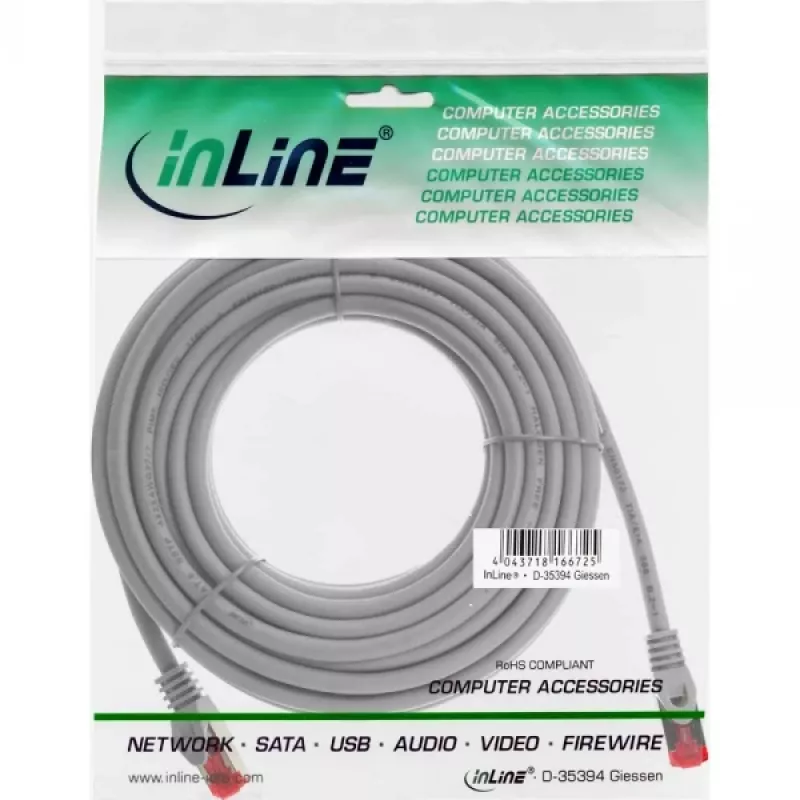 InLine patch-kaabel S/FTP PiMF Cat.6 250MHz copper halogen free hall 7.5m