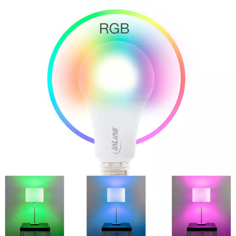 InLine SmartHome LED-pirn RGB E27, 900LM