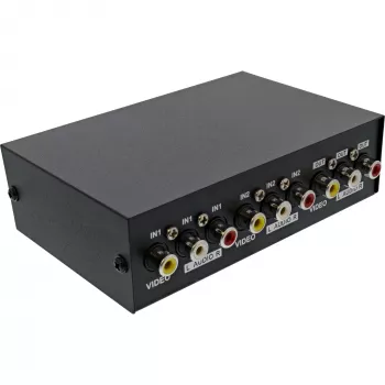 InLine AV-lüliti manuaalne 2-port 3x RCA IN/OUT komposiit must