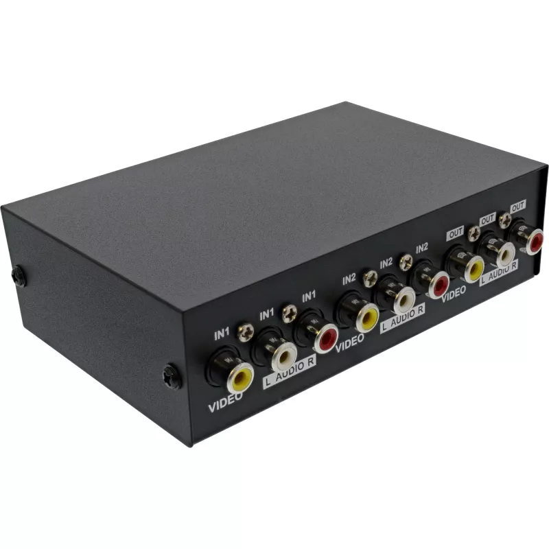 InLine AV-lüliti manuaalne 2-port 3x RCA IN/OUT komposiit must