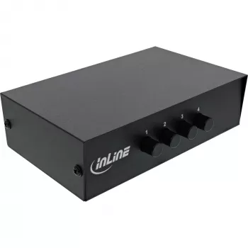 InLine AV lüliti manuaalne 4-pordiline 3x RCA IN/OUT komposiit Must