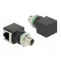 Võrguadapter DeLOCK M12 8 kontaktiga X-koodiga isane RJ45 pesale