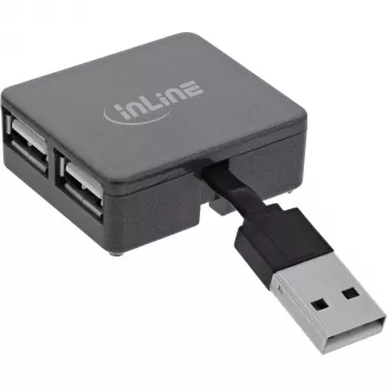 InLine USB 2.0 4-pordiline jaotur, USB-A-pistik 4x USB-A emasele, kaabel 4 cm