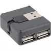 InLine USB 2.0 4-pordiline jaotur, USB-A-pistik 4x USB-A emasele, kaabel 4 cm