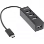 InLine USB 2.0 4-pordiline jaotur, USB-C isane kuni 4x USB-A-pesa, kaabel 15 cm