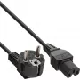 InLine toitekaabel, CEE7/7 nurga all C15 sirgele, 3 x 1mm², must, 1.8m