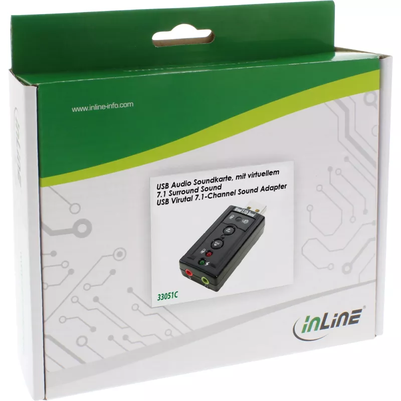 InLine USB helikaart 33051C virtuaalse 7.1 ruumilise heliga