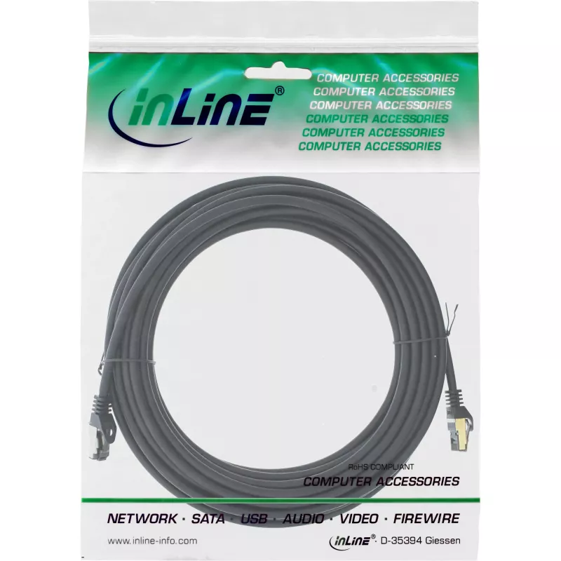 InLine patch-kaabel S/FTP PiMF Cat.8.1 halogeenivaba 2000MHz must, 10m