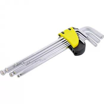 Hexagon Allen Key Set long 9 pcs InLine 43085