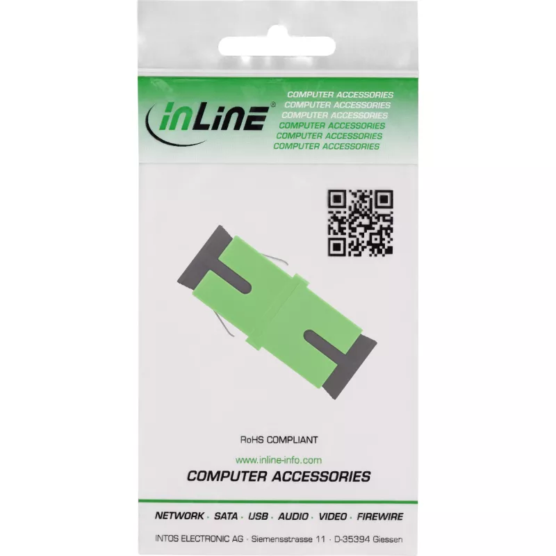 Fiiberoptiline adapter InLine 89992G simpleks SC/SC SM roheline