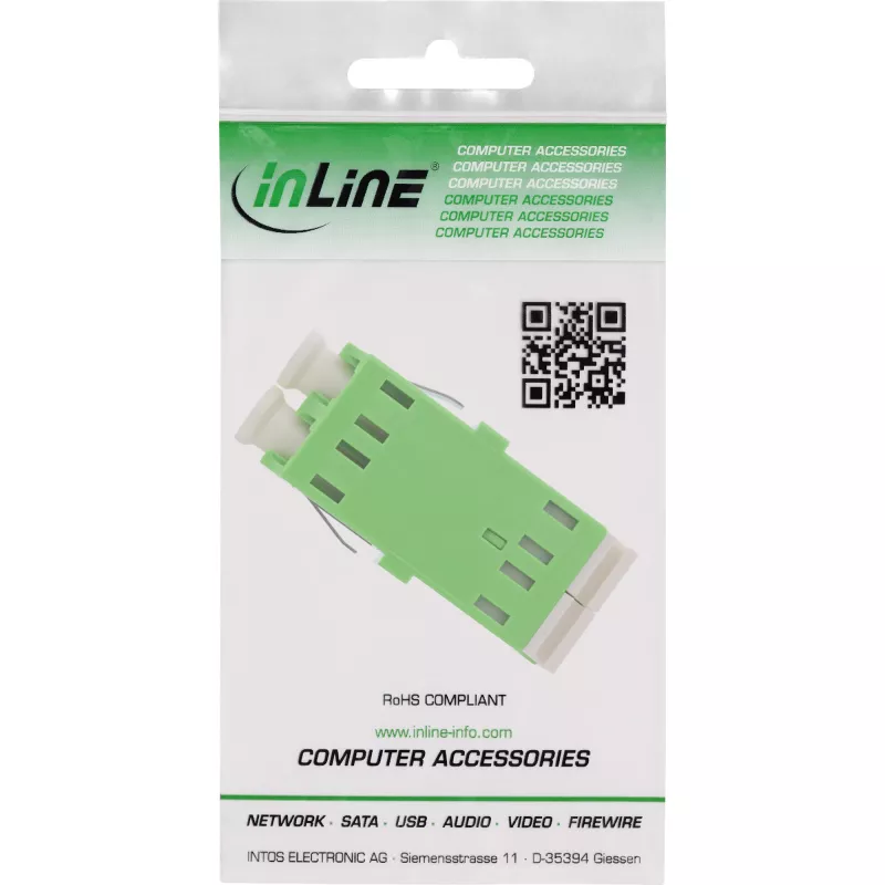 Fiiberoptiline adapter InLine 89989P LC/LC SM roheline