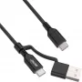 InLine 2-in-1 USB-C kaabel + USB-A adapter, USB 2.0, 100W, TPE, must, 2m