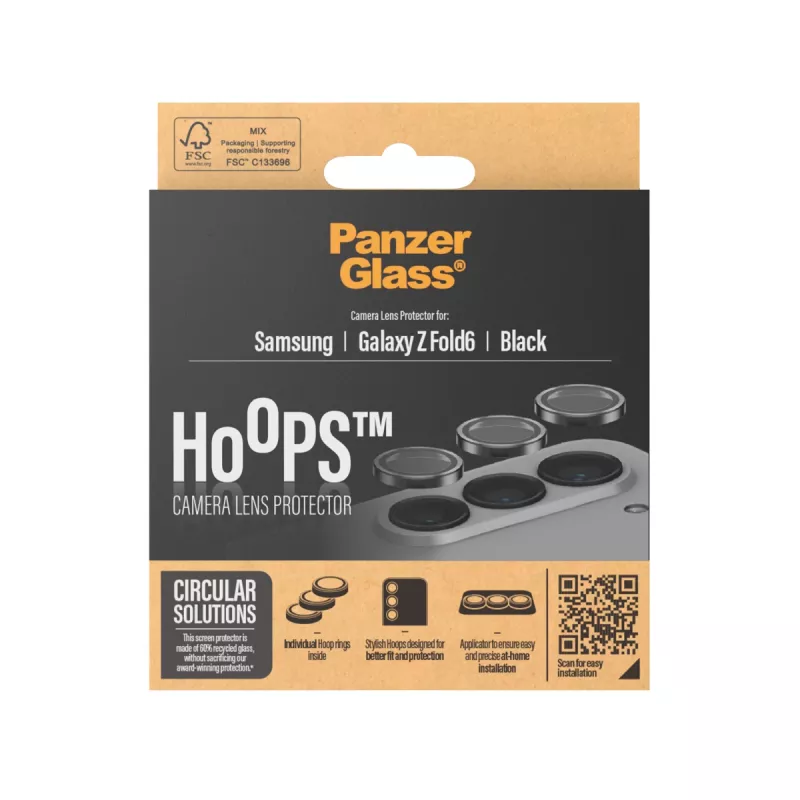 PanzerGlass ® Hoops® Kaamera objektiivi kaitse Must Samsung Galaxy Z Fold6