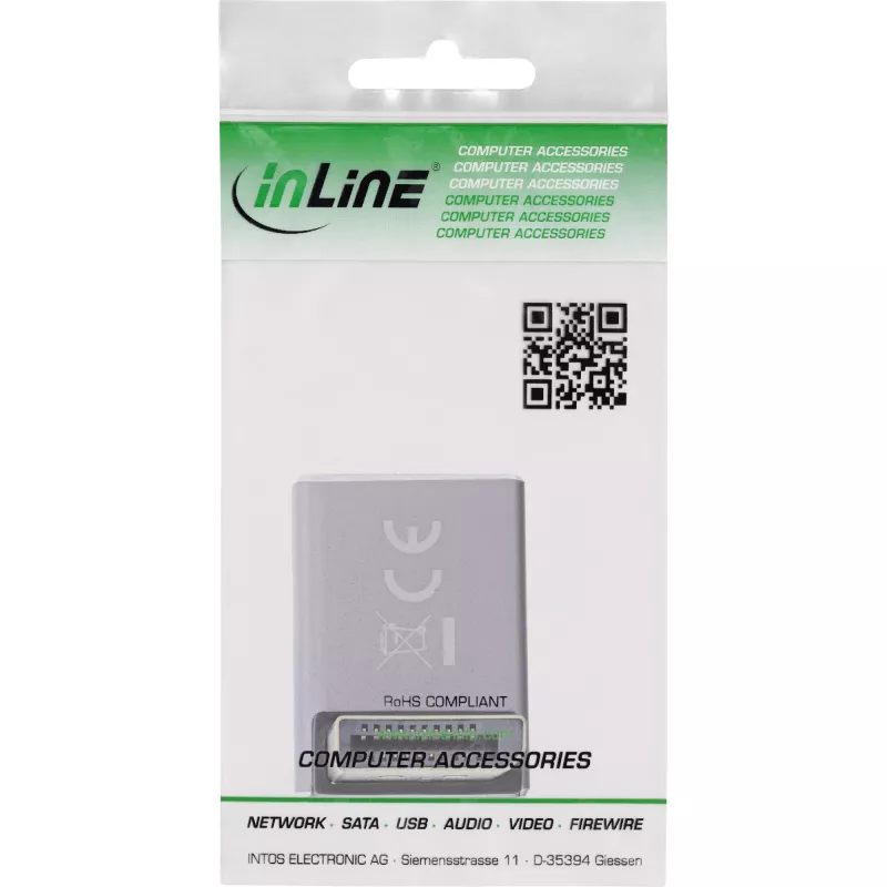 InLine 17291G kaabli soovahetaja DisplayPort Hall, Must