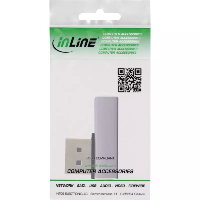 DisplayPort-adapter InLine 17291H hall must kullatud