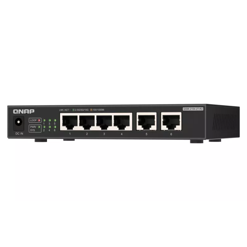 QNAP QSW-2104-2T-R2 võrgulüliti Haldamata 10G Ethernet (100/1000/10000) Lauapealne Must