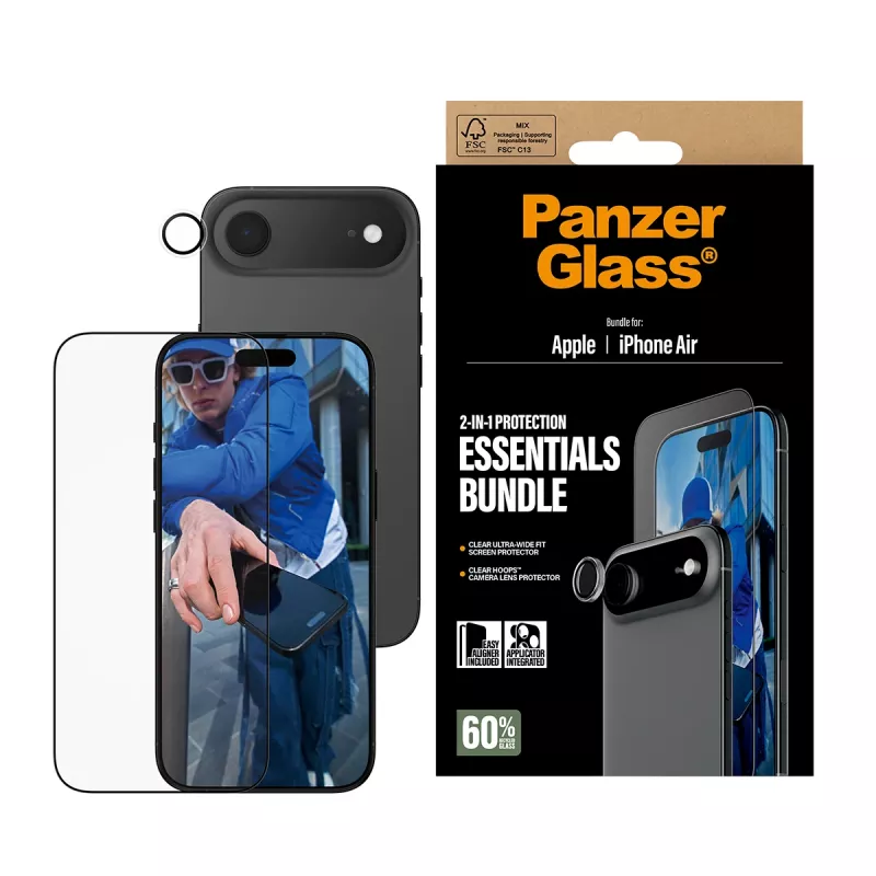 PanzerGlass 2-in-1 Essentials Bundle iPhone Air Scratch Shock Resistant