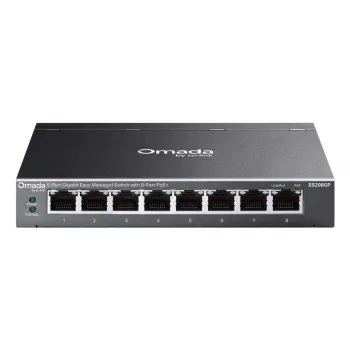 TP-Link Omada ES208GP võrgulüliti hallatav L2 Gigabit Ethernet (10/100/1000) Power over Ethernet (PoE) DIN-liist must