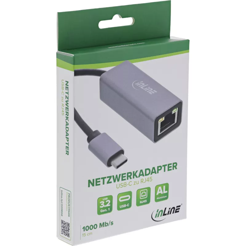 InLine 33380Q RJ-45 Adapter USB USB-C Isane 1 Gbit/s Hall